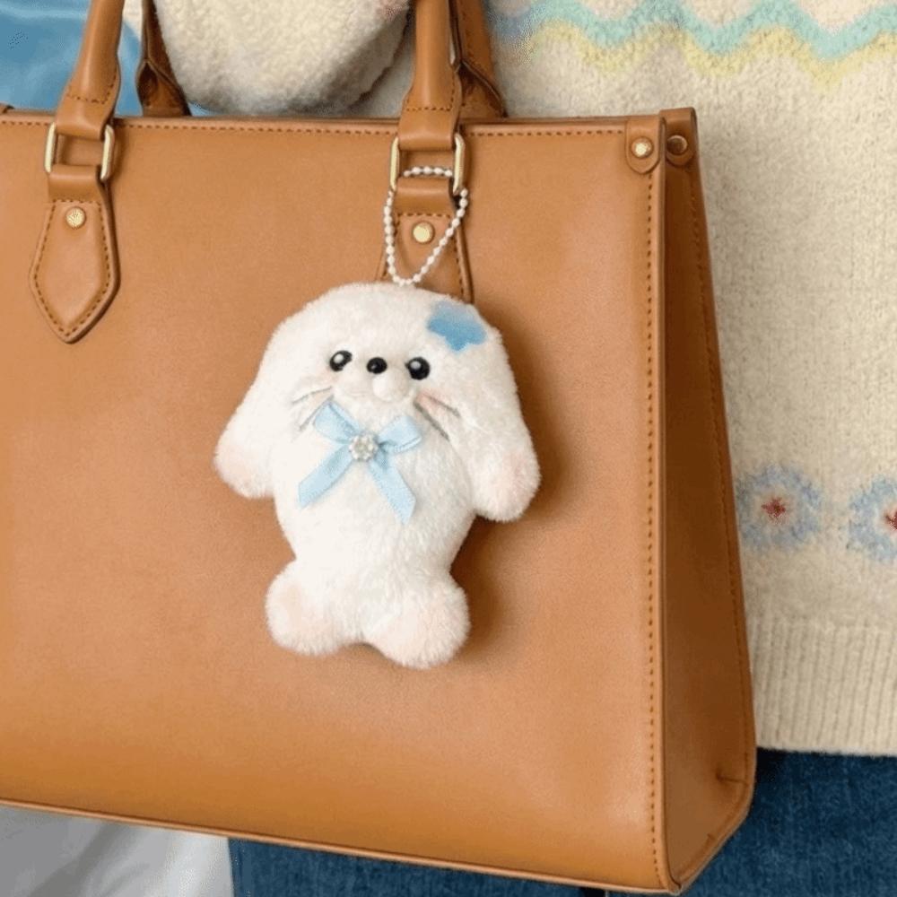 Cartoon Plush Seal Pendant Kawaii Stuffed Doll Pendant Soft Fuzzy Seal Keychain  Backpack