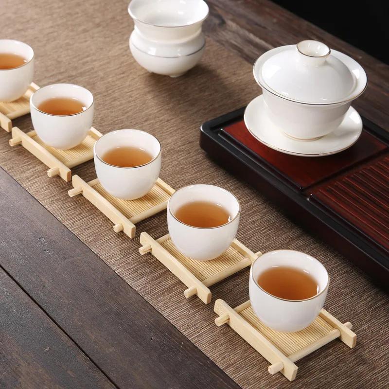 Bamboo Cup Mat Cup Tea Mat Ceremony Accessories Tray Coaster Kitchen Table Decoration Accessories Placemat Cup Holder 2025 New