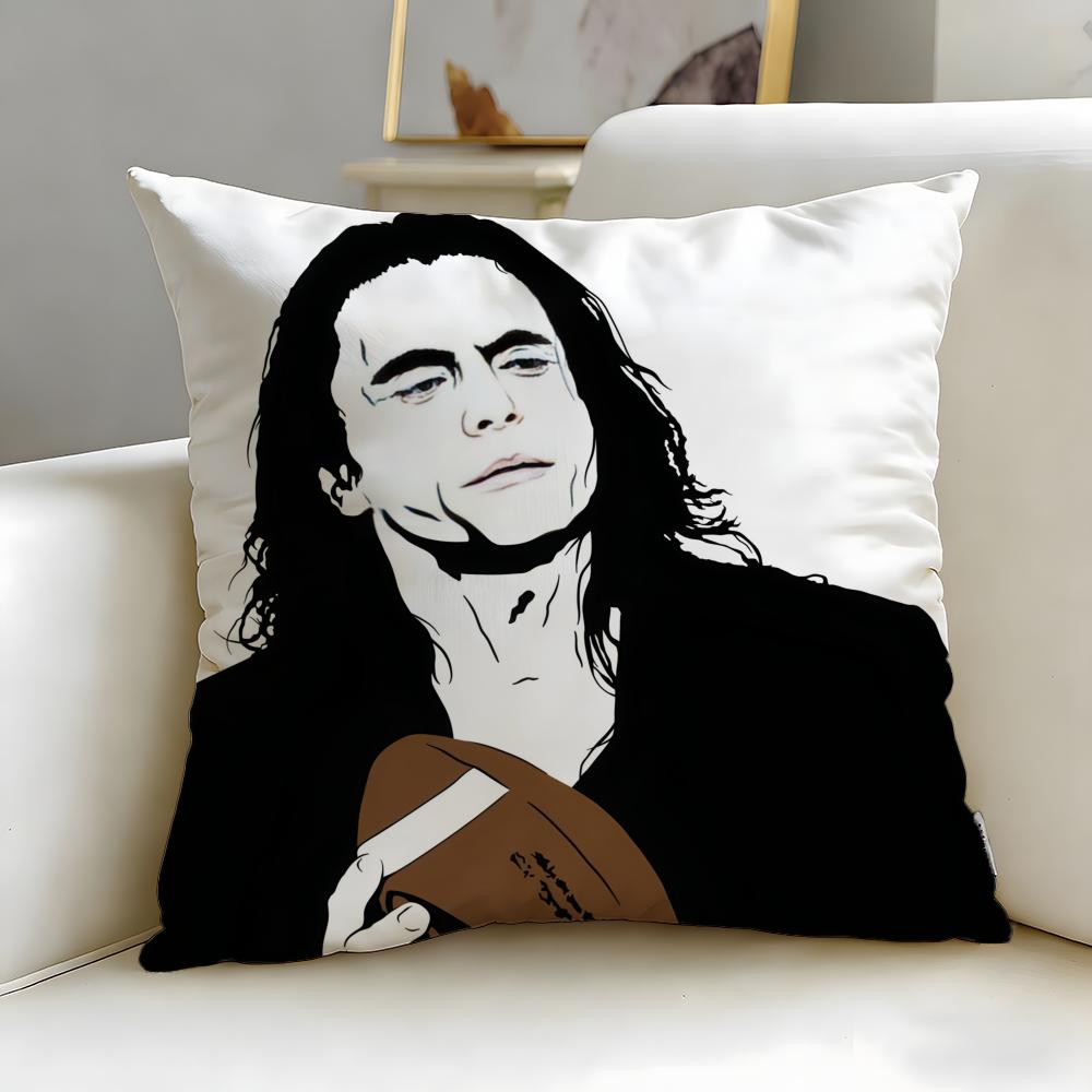 Classic Movie The Room Cushion Cover Soft  EasyWash Pillow Case  Versatile for Couch Bed Travel and Office