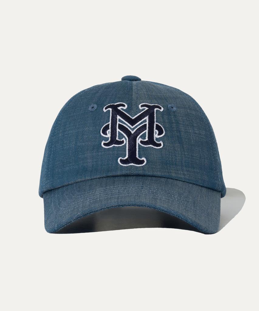MAYOL My Logo Line Color Block Point Ball Cap_Denim