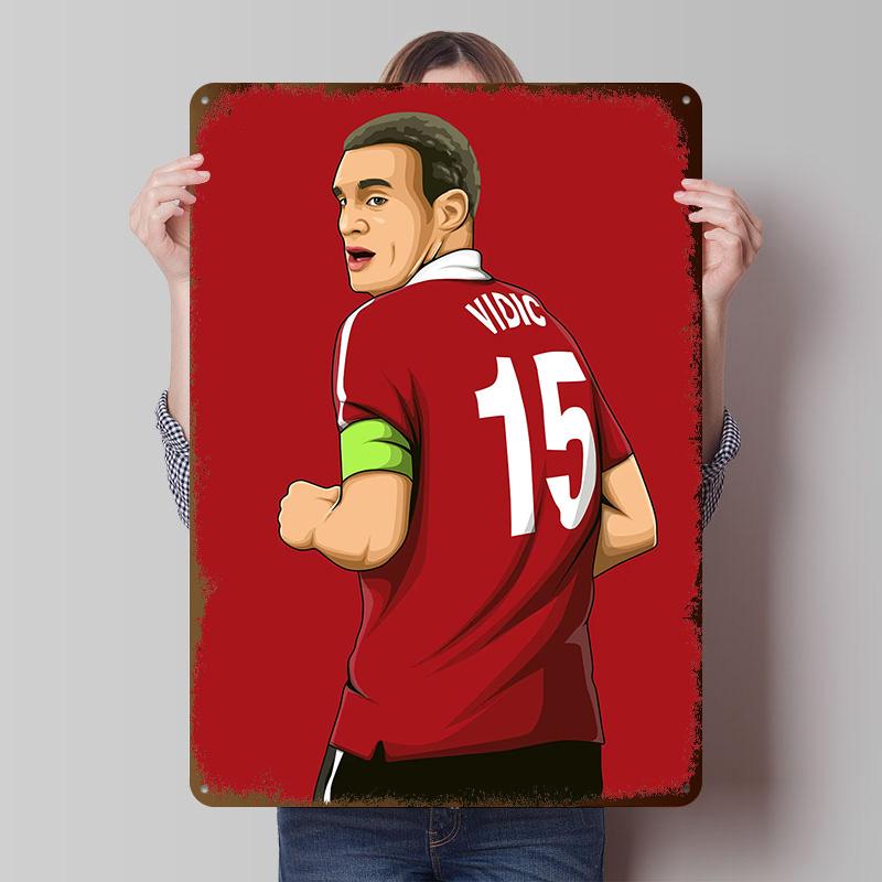 Nemanja Vidic Printed Poster Customized Wall Art Retro Vintage Metal Tin Signs for Room Modern Home Decoration Ornaments House