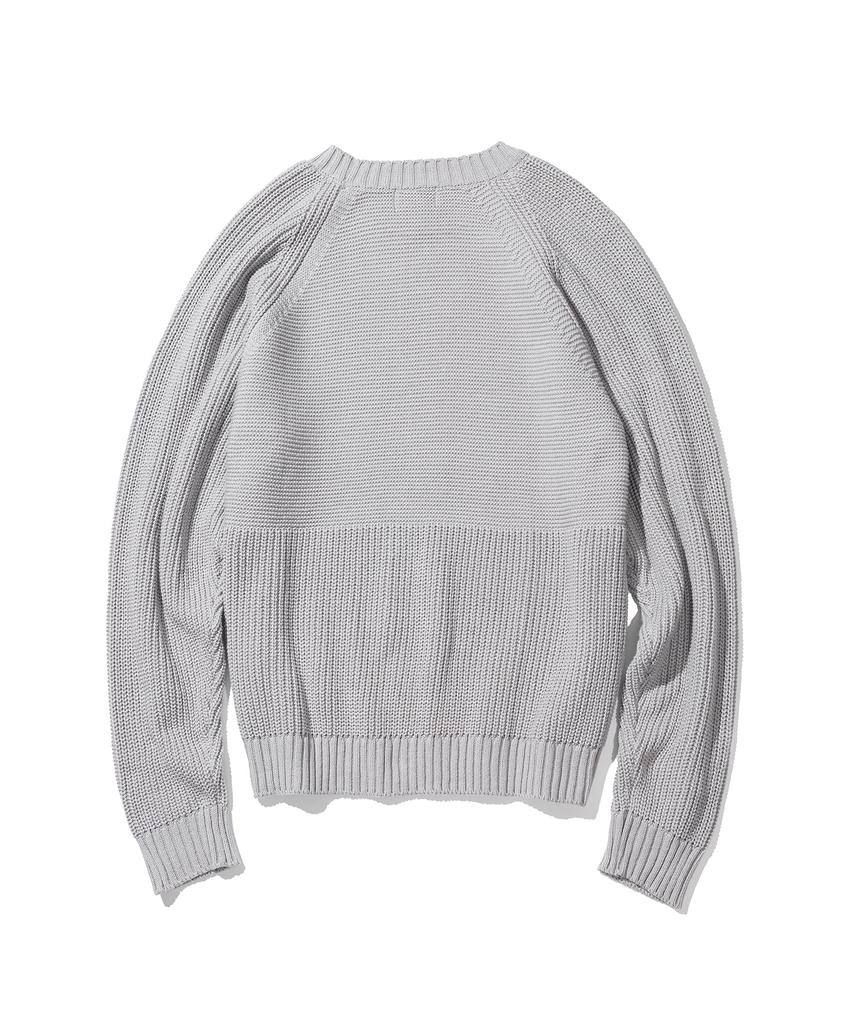 MASSNOUN Half Incision Overfit Knit Mftnt002-Gy