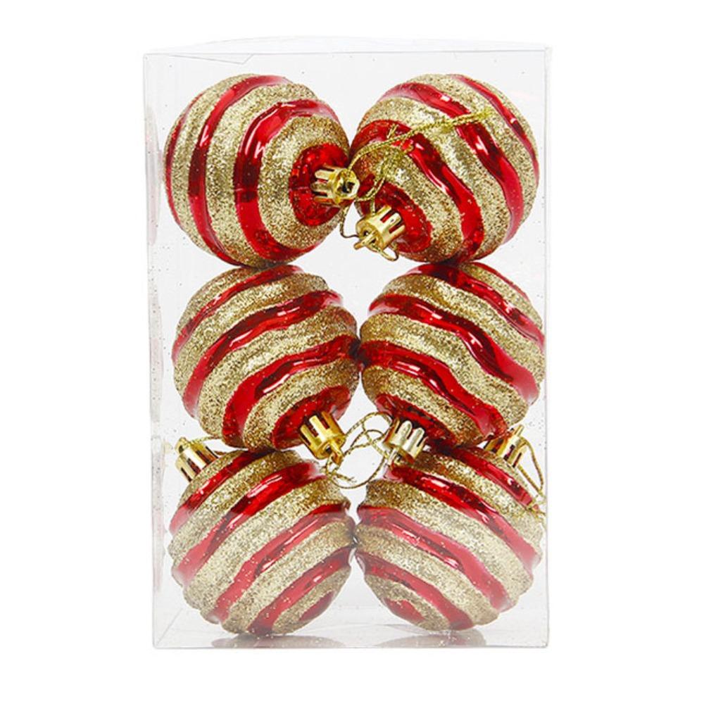 6Pcs/Set Gift Xmas Tree Decoration 6cm Christmas Spheres Pendant Party Decoration
