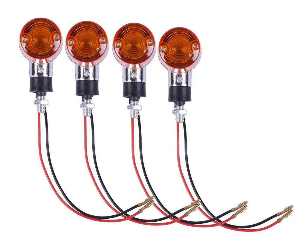 Namiki Trading Set of 4 for Motorcycles European Turn Signals Yellow Turn Signals Motorcycle Parts Plated Finish