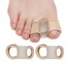 2 Pcs Soft Fiber Toe Separators for Overlapping Toes, Double Hole Toe Spacer Rings for Men and Women, Foot Care