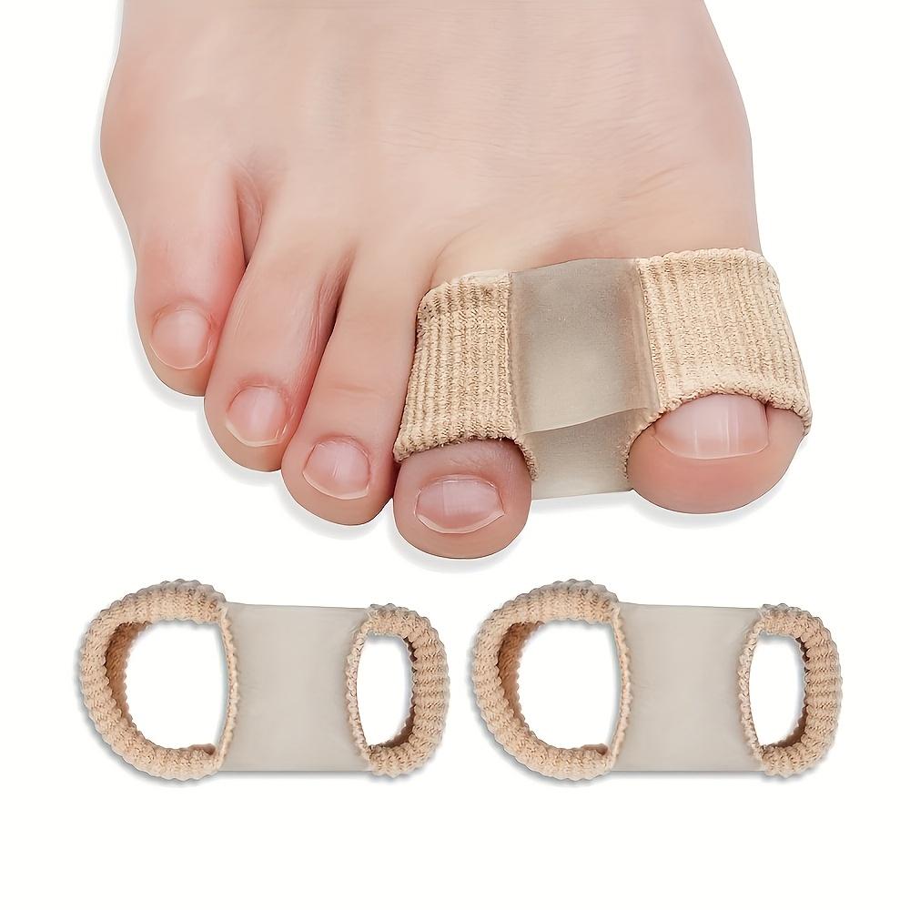 2 Pcs Soft Fiber Toe Separators for Overlapping Toes, Double Hole Toe Spacer Rings for Men and Women, Foot Care