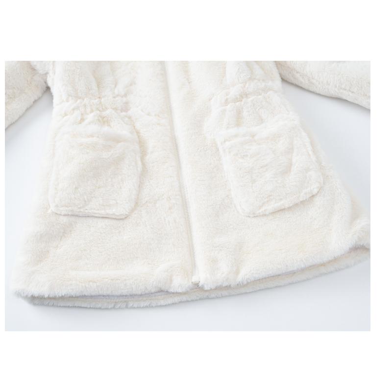 Rabbit Ears Coat Cute Baby Girl Faux Fur Fleece Jacket Children's Thickened Winter Warm Jacket