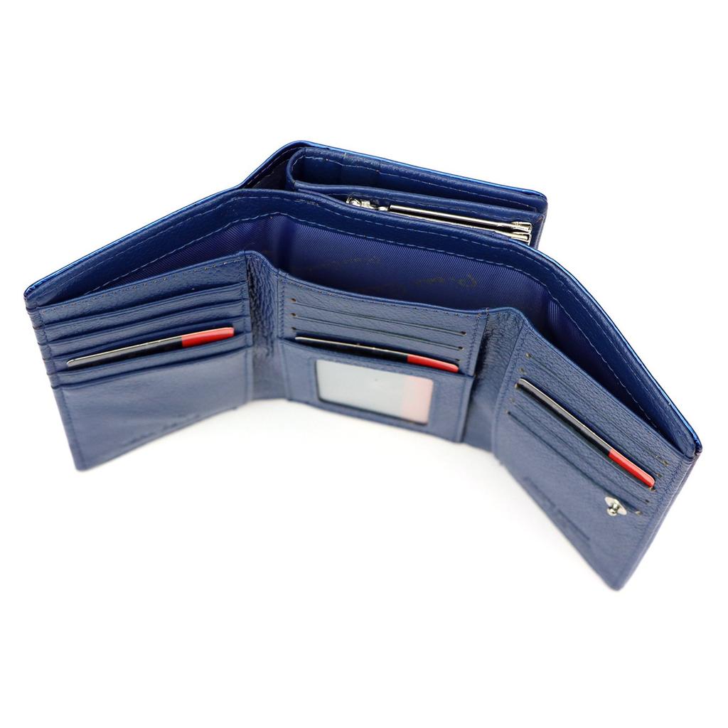 Lackierter großer Damenportemonnaie aus Leder mit Blättern