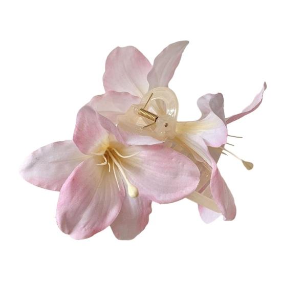 

Заколка для волос 3D Цветочный декор Зажим для волос на затылок Большой размер розовый