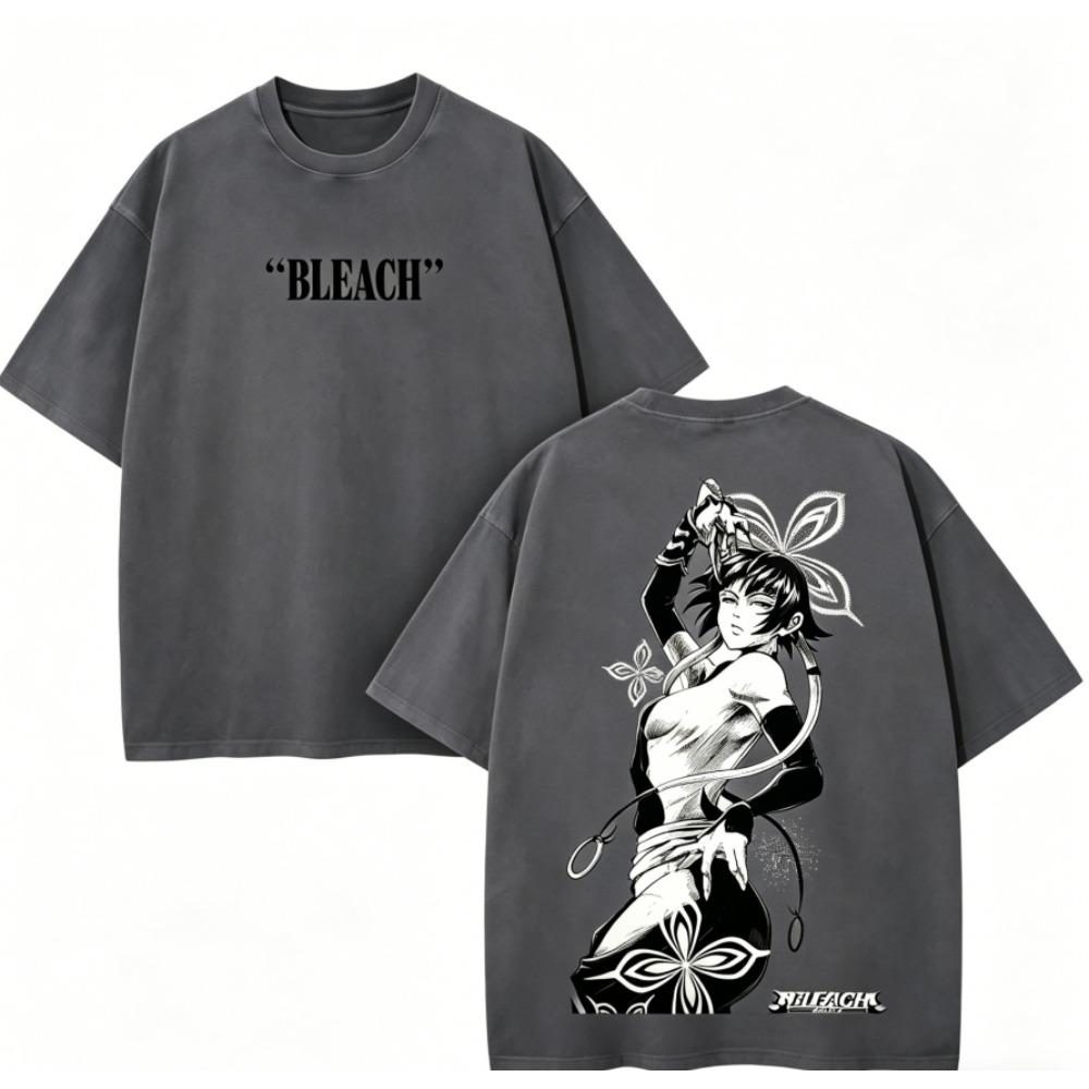 Bleach Anime Lover Washed T-shirt Year Round Clothing High Quality Personality Clothes Plus Size Unisex New Model Couples Tee
