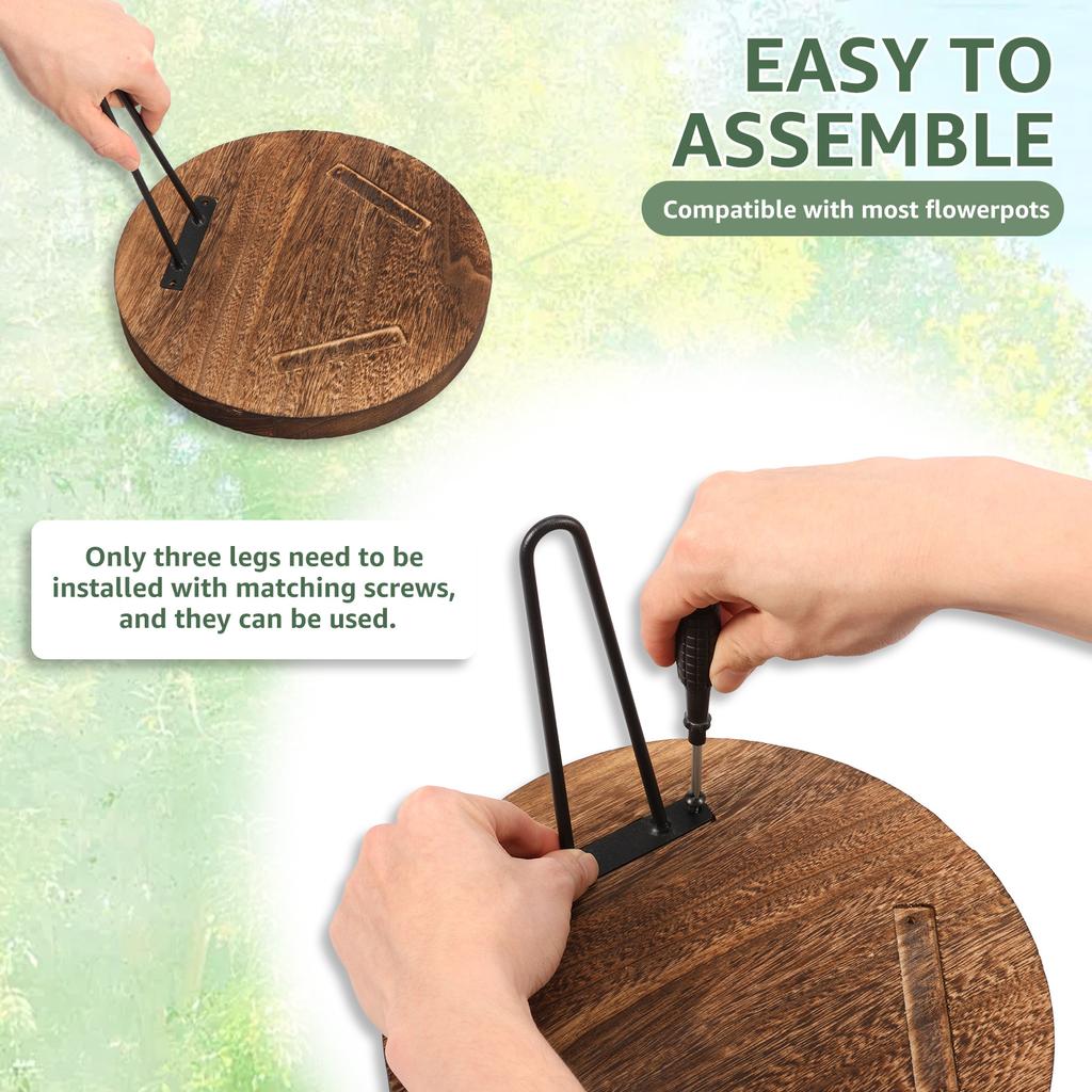Wood Modern Plantings Holder Kit Stable Sturdy Mid Century Plantings Stand Set Versatile Metal Tall Holder for Home Decor