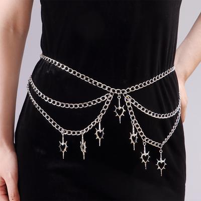 Adjustable Waist Chain Gothic Heart Hip Hop Belly Jewelry Accessory