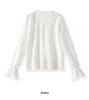 Women's V-Neck Lace Top with 3D Embroidery Design