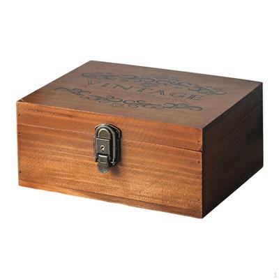 Wooden Storage Box Jewelry Organizer Gift Boxes Decorative Retro with Lid for