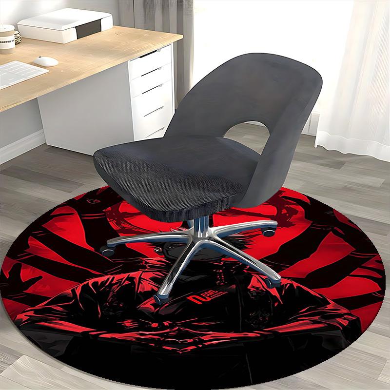 1pc Jujutsu Kaisen Satoru Gojo Round Carpet, Chair Mat for Office, Home Decor, Living Room