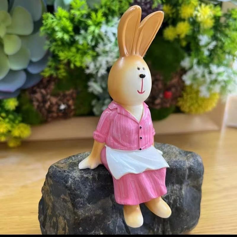 Couple-shaped Bread Rabbit Home Furniture Table Garden Balcony Decoration Flower Pot Rockery Miniature Landscape Landscaping
