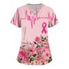 Women's Fashion  V-Neck Short Sleeve Overalls Double Layer Pocket Printed Tops  Apparel