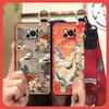 Lanyard Protective Phone Case For Xiaomi Poco X3 NFC/X3 Pro Wristband Back Cover Chinese style Silicone Phone Holder