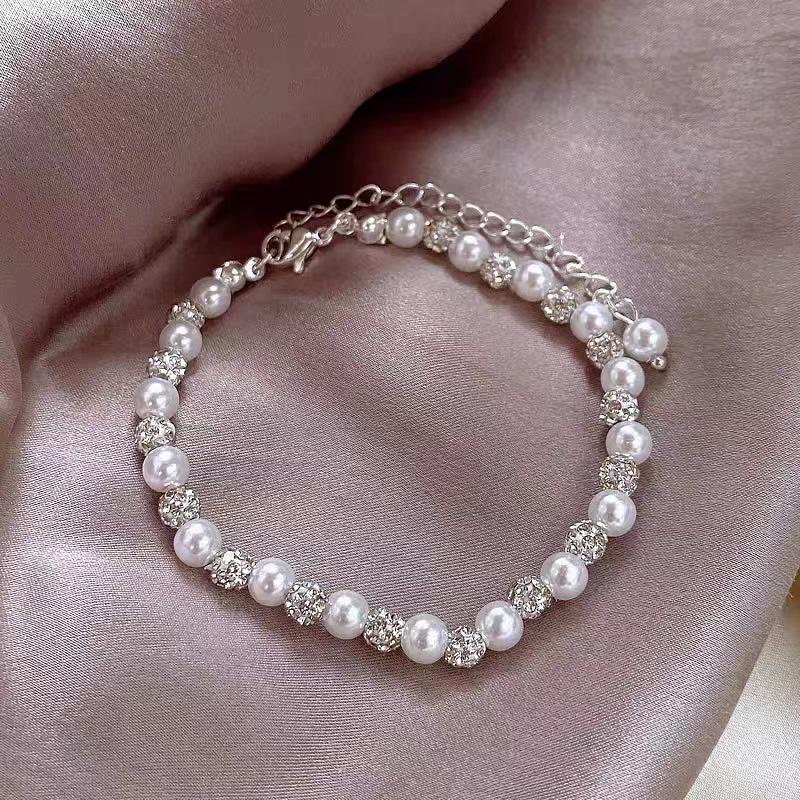 

BR-9s Shimmering Galaxy Pearl Bracelet - Exquisite Women s Light Luxury Bangle