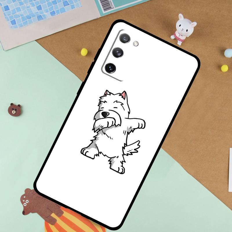 Cartoon Westie Dog Soft Case For Samsung Galaxy S24 Ultra S9 S10 S20 S22 S23 Plus S21 FE S25 Ultra Funda Cover