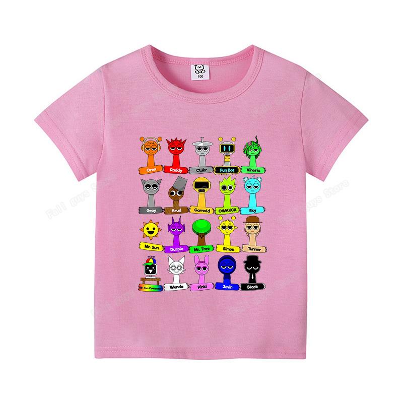 

Sprunki Summer Clothes Short Sleeve Oren Wenda Pinki Simon Kids T-shirt Breathable Cute Boys Girls Base Top Ages 3-12 Gifts 130