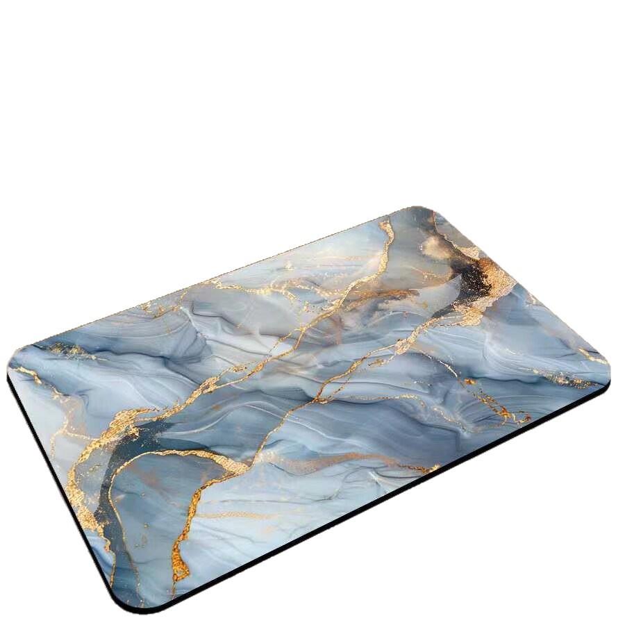 Marble Bathroom Floor Mat Decorative Absorbent Mat Decorative Diatom Mud Floor Mat Absorbent Floor Mat Toilet Floor Mat