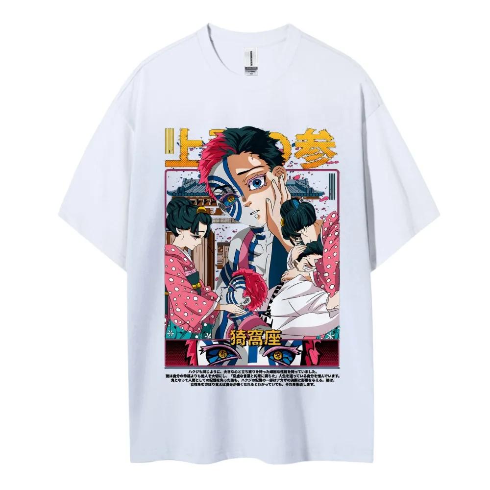 Demon Slayer Print Korte Mouw Casual Zomerkleding Heren Comfortabele Kleding Herenkleding Korte Mouw Halve Mouw Top