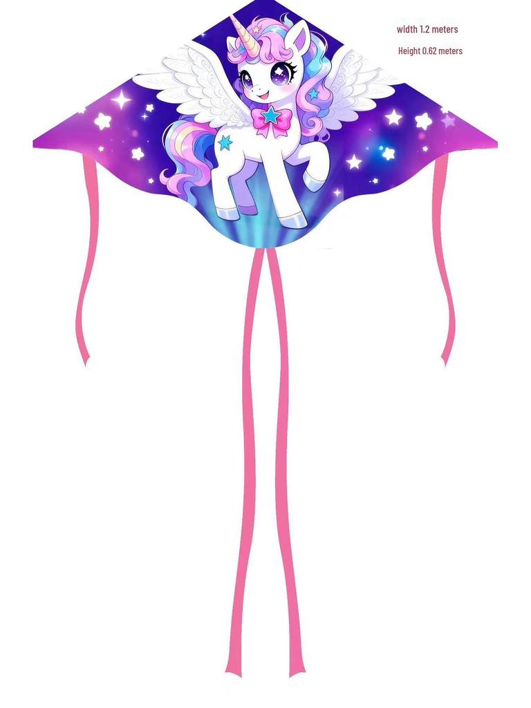 Aquilone Unicorno Colorato per Bambini e Adulti - Facile da Far Volare con Brezza Leggera
