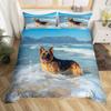 Dog Print Duvet Cover 3D German Shepherd Puppy Print Bedding Set For Kids Boys Girls Children Pet Animal Theme Comforter Cover