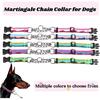 Martingale Dog Collars with Stainless Steel Chain, Reflective No Pull Walking Training Collar with Quick Release Buckle, Adjustable Slip Chain Nylon