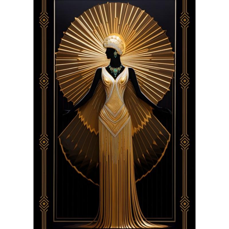 Retro Abstract Art Deco Style Great Gatsby Daisy Woman 1920s Poster Wall Pictures Canvas Painting Vintage Home Interior Decor