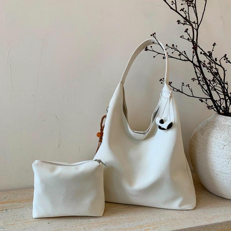 Solid Color PU Hasp sweet Shoulder Bags 2026 Hot Sale Temperament Simple Women's Bag Large Capacity Versatile Commuting Handbags