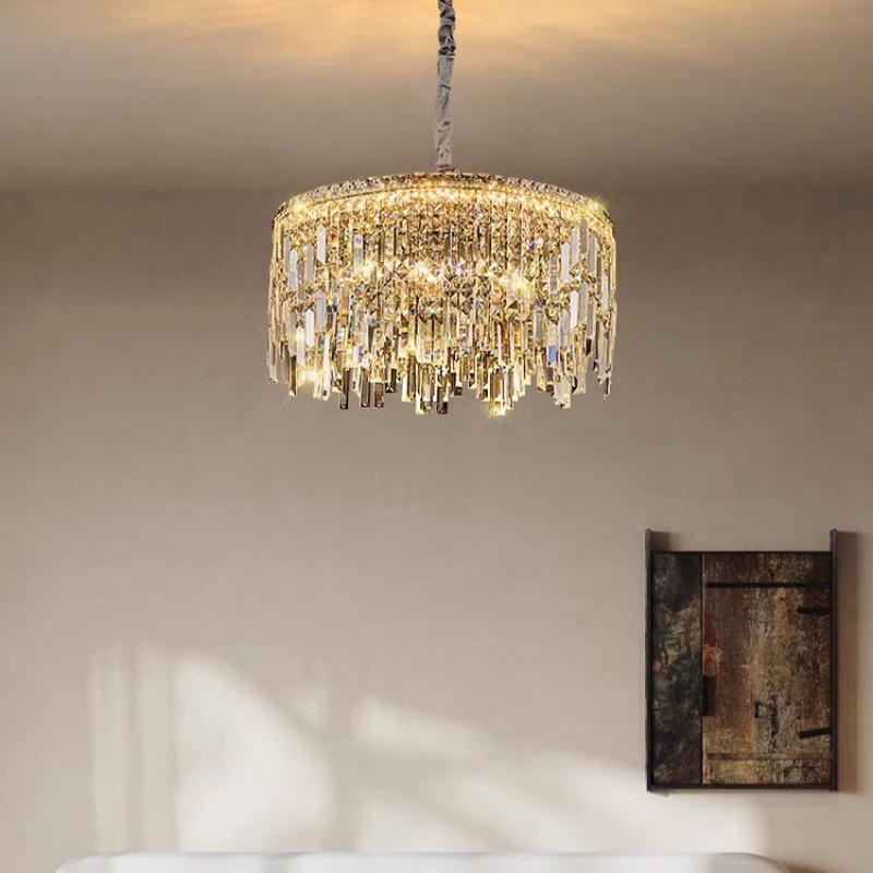 Luxury Nordic Lustre Crystal LED Chandelier Indoor Ceiling Pendant Light Villa Living Dining Room Bedroom Hanging Decor Lighting