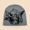 Autumn And Winter Hip Hop Street Mesh Idol Jacquard Knitted Hat Men And Women Warm Personality Cold Hat Pullover Hat