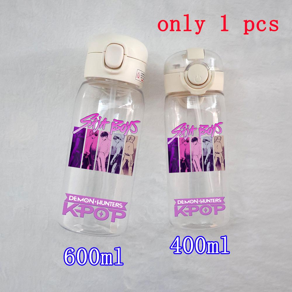 400ML-600ML Animated Movie K-Pop: Demon Hunters HUNTR/X Plastic Large Capacity Water Cup Bottle Gourde Drinking Bottle Gifts
