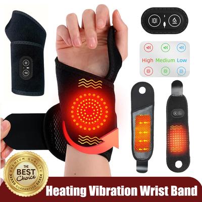 Banda Calentadora para Muñeca Vibratoria Masajeador de Mano Protector Envoltura USB Tres Niveles Terapia de Calor Protección para Muñeca Calentador Soporte para Muñeca Almohadilla