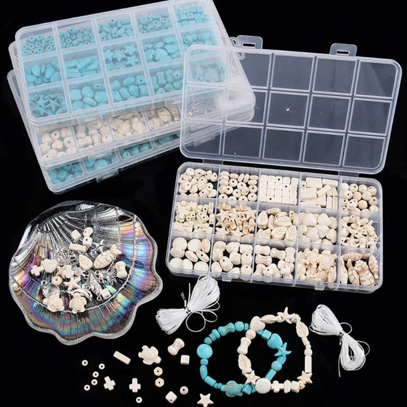 Synthetic Turquoise Loose Bead Collection for Necklace and Bracelet Jewelry Making Components Colorful Mixed Beads