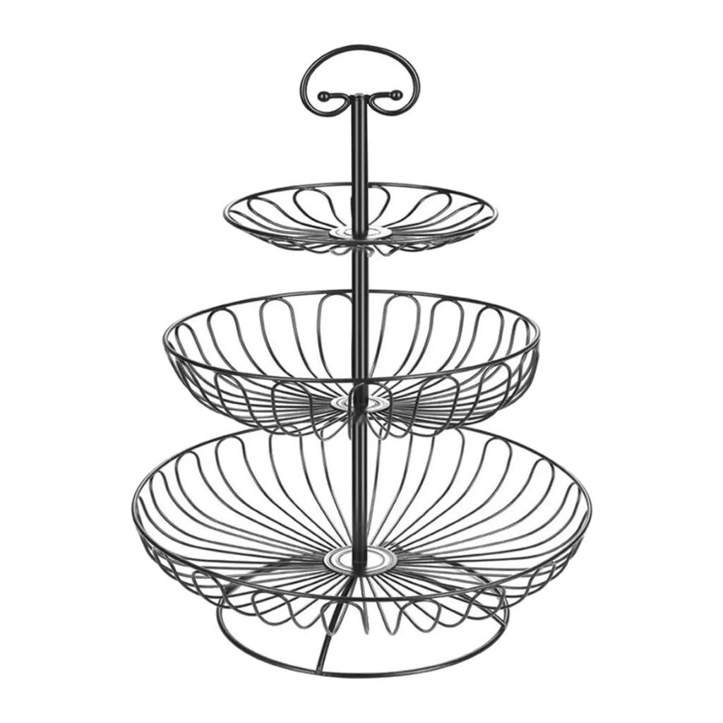 Metal Wire 3 Layer Storage Basket Fruit Bowl Detachable Metal Cake Stand Decorative Dessert Holder Organizer Bathroom organizer