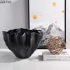 Irregular Black Resin Vase Flower Bud Shaped Vase Desk Decoration Flowers Arrangement Modern Floral Vases Room Aesthetic Decor