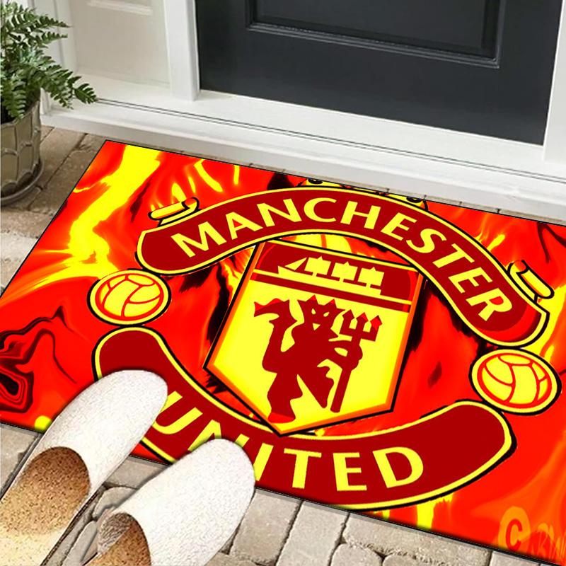 1PC rug Flaming Manchester Crest Carpet, Chair Rug,Area Rug for Office Bedroom living rooms bedroom, Doormat decor Christmas fan gifts