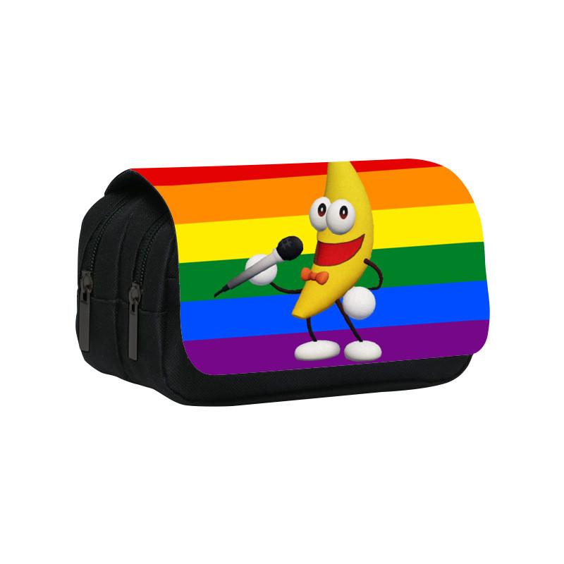 Shovelware Brain Game Doublelayer Pencil Case With Fruit Doodle Design For Students And Kids