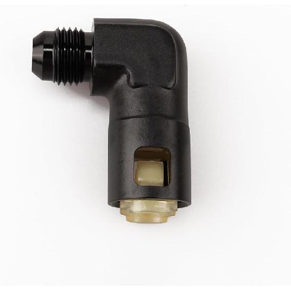 Алюминиевый 90-градусный 3/8   9,52 мм Внутренний Адаптер-Переходник для Электронного Впрыска Топлива EFI, Нажимной Быстроразъемный, к Топливопроводу/Топливной Рейке -8 AN AN8, Черный 8AN to 3/8 чёрный