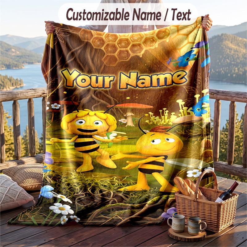 Bing Bunny Flanelldecke, Personalisierter Wunschtext, Weiche Warme Plüschdecke Als Geschenk