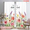 2pcs 2D Flat Printing Party Curtains Floral Child God Fabric Without Electricity Holiday Decorations Perfect for Bedroom Office