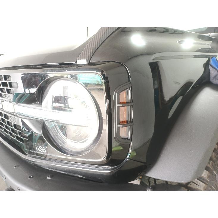 Car Front Wheel Eyebrow Lamp Decoration Protector Cover Fit LED Light Source for Ford Bronco -2023 Lamp Hoods