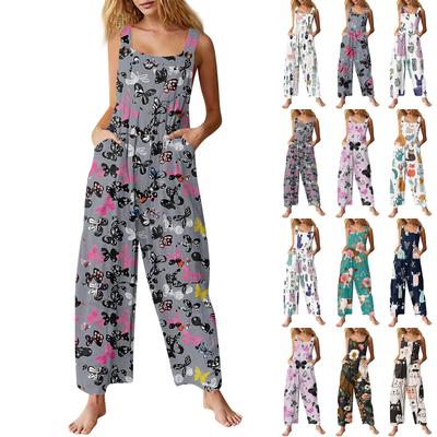 Bayan Casual Tulum Tulumlar Ayarlanabilir Askılar Kolsuz Yaz Cepli Sevimli Rahat Tulum