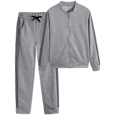Autumn and Winter Women's Sportswear Long Casual Zipper Splicing Jacket Long Pants Set