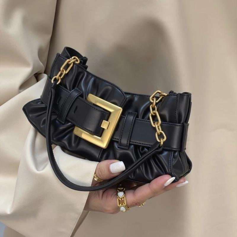 Sac cabas avec boucle de ceinture en métal, design de niche, sac à bandoulière polyvalent, sac sous le bras à la mode