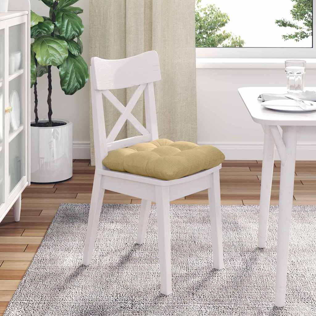 Seat Cushions 4 Pcs Grey Green 40 X 40 Cm Cord Fabric