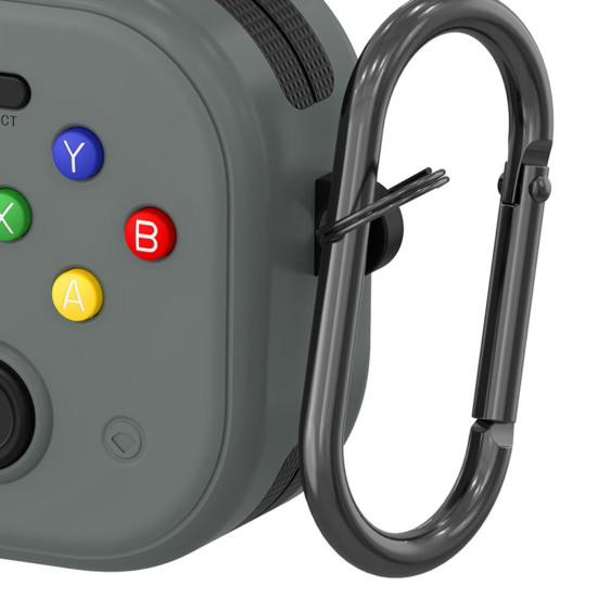 TPU Protective Case with Keychain for Airpods Funny Handheld Game Design Hard Shell Cover with Safety Lock Design for Men Boys